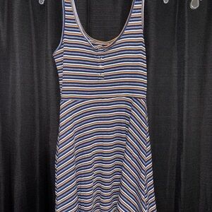 SO Navy and White Striped Mini Dress